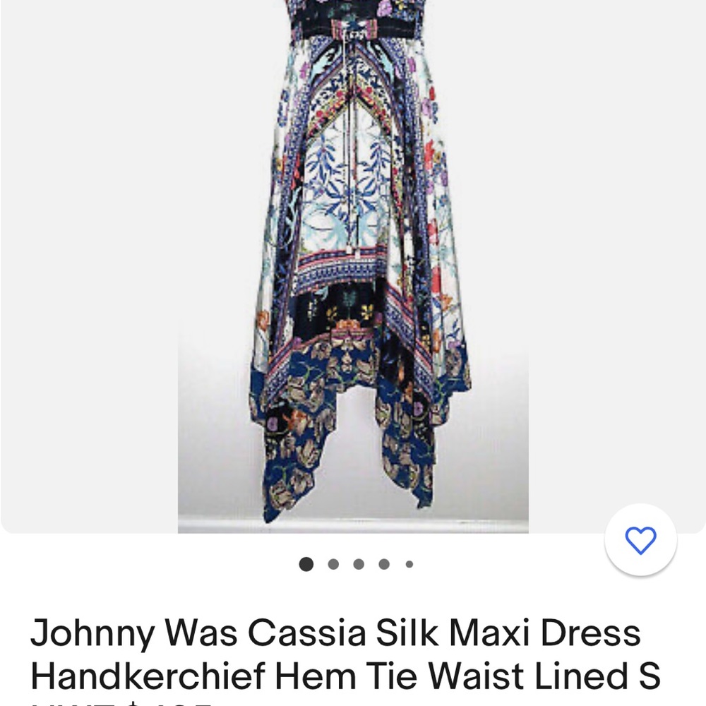 Johnny Was Silk Dress. NWOT
